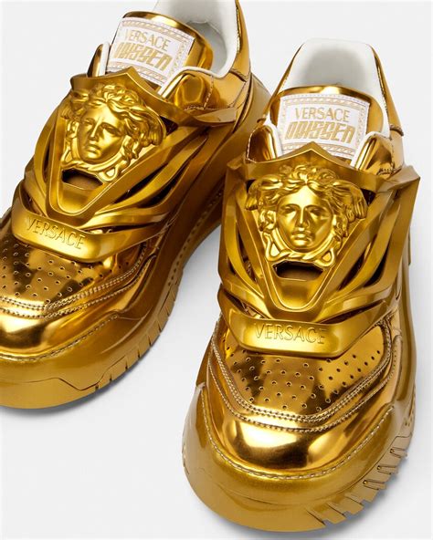 gold versace shoes white|versace shoes clearance.